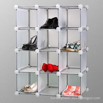 Cubby Storage Closet Organizer in DIY Design, Adjustable Shelves, Made of PP and Metal
